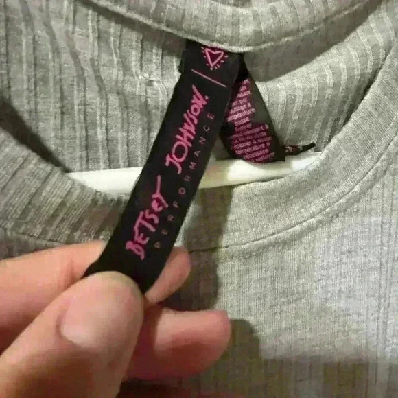 Betsey Johnson performance tunic top ribbed gray size small active workout - Picture 4 of 8